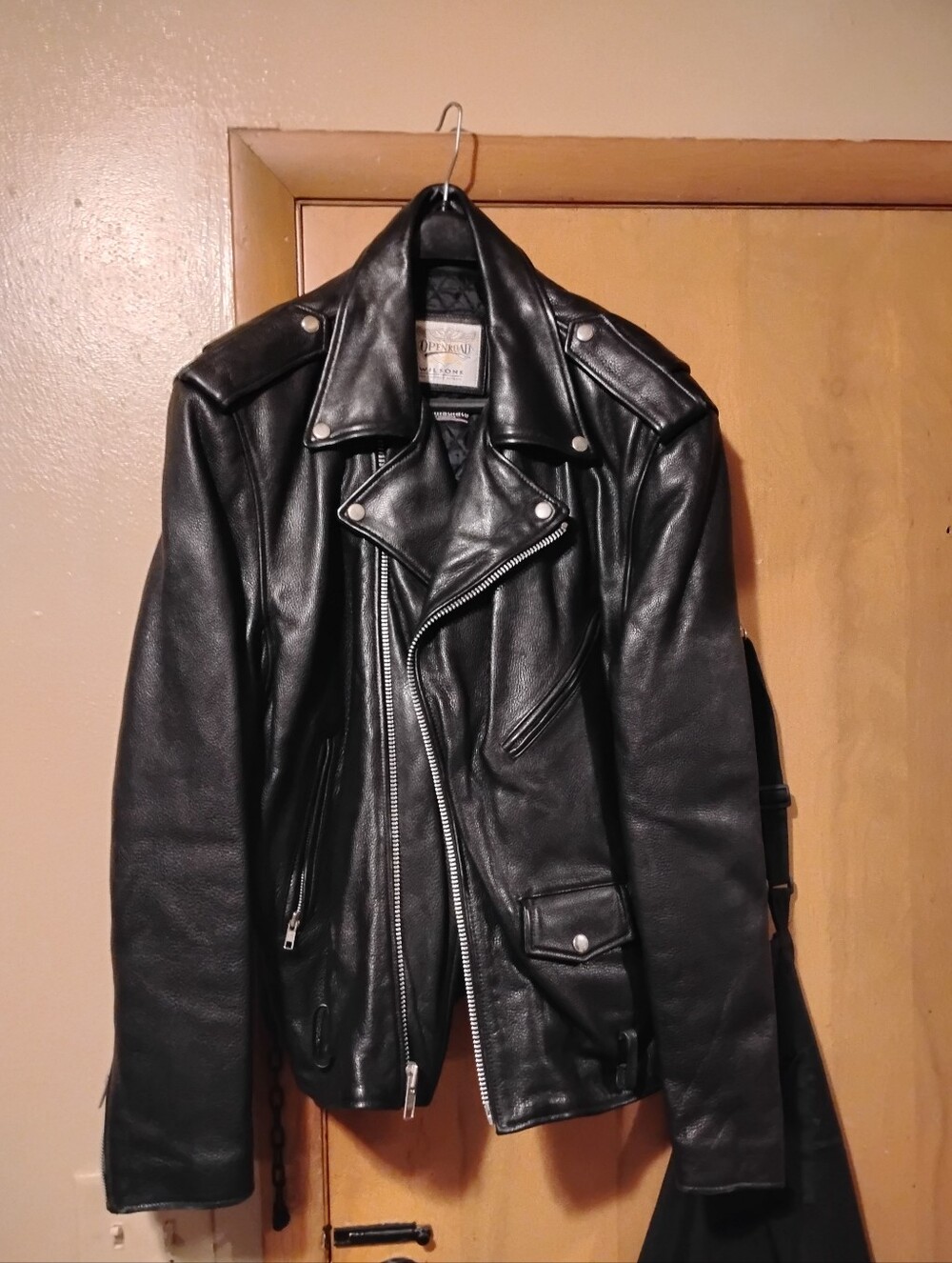 Wilson's Black Authentic Leather Moto Jacket